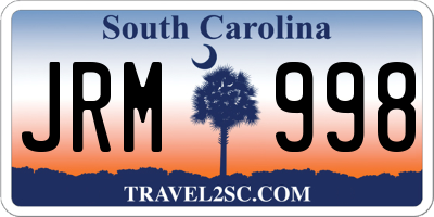 SC license plate JRM998