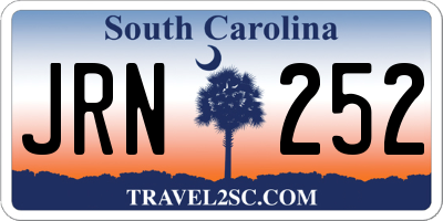 SC license plate JRN252