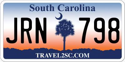 SC license plate JRN798