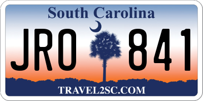 SC license plate JRO841