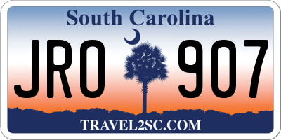 SC license plate JRO907