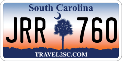 SC license plate JRR760