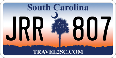 SC license plate JRR807