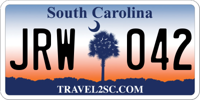 SC license plate JRW042