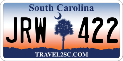 SC license plate JRW422