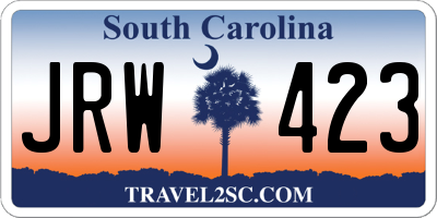 SC license plate JRW423