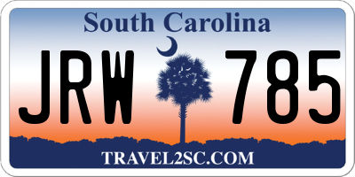 SC license plate JRW785