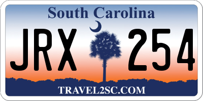 SC license plate JRX254