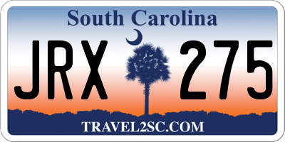 SC license plate JRX275