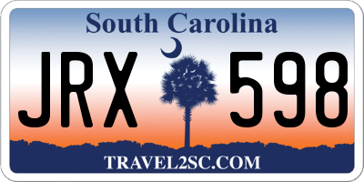 SC license plate JRX598