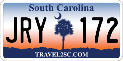 SC license plate JRY172