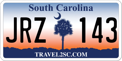 SC license plate JRZ143