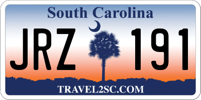 SC license plate JRZ191
