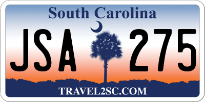 SC license plate JSA275