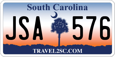 SC license plate JSA576