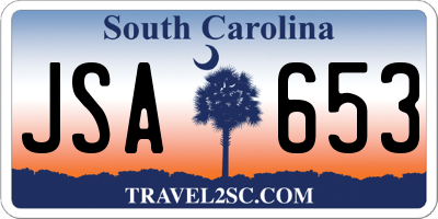 SC license plate JSA653
