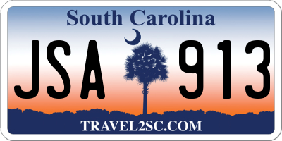 SC license plate JSA913