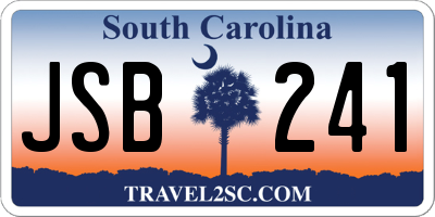 SC license plate JSB241