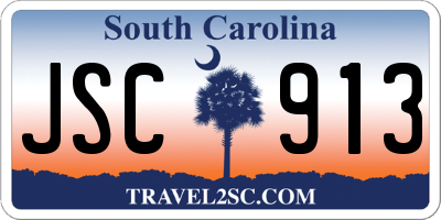 SC license plate JSC913