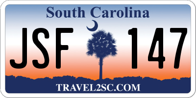 SC license plate JSF147