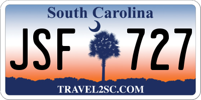 SC license plate JSF727