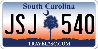 SC license plate JSJ540