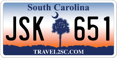 SC license plate JSK651