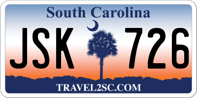 SC license plate JSK726