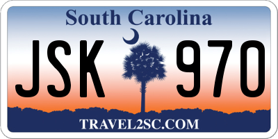 SC license plate JSK970