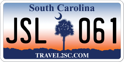 SC license plate JSL061