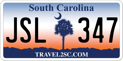 SC license plate JSL347