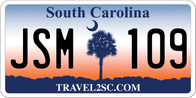 SC license plate JSM109
