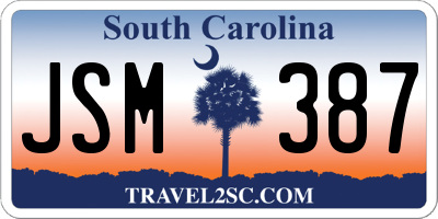 SC license plate JSM387