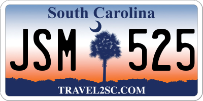 SC license plate JSM525
