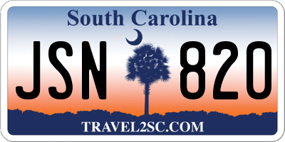 SC license plate JSN820