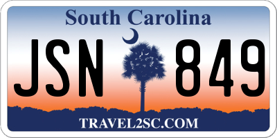 SC license plate JSN849