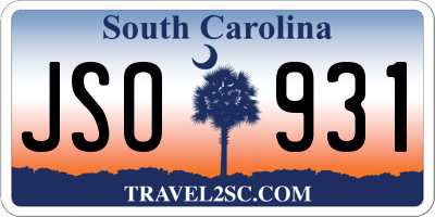 SC license plate JSO931