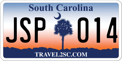 SC license plate JSP014