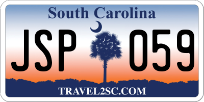 SC license plate JSP059