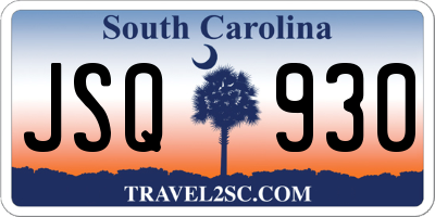 SC license plate JSQ930
