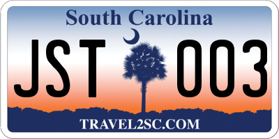 SC license plate JST003