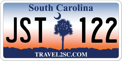 SC license plate JST122