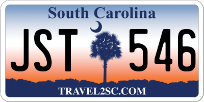 SC license plate JST546