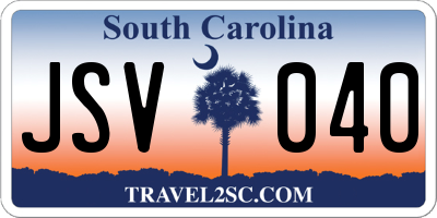 SC license plate JSV040