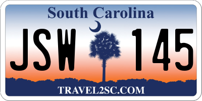 SC license plate JSW145