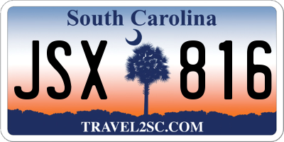 SC license plate JSX816