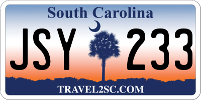 SC license plate JSY233
