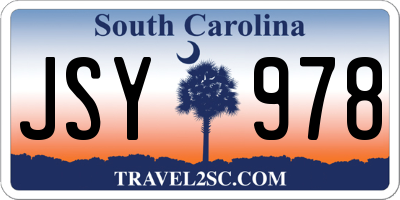 SC license plate JSY978