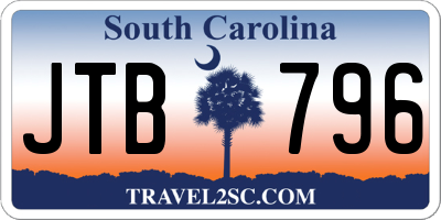 SC license plate JTB796