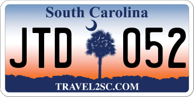 SC license plate JTD052